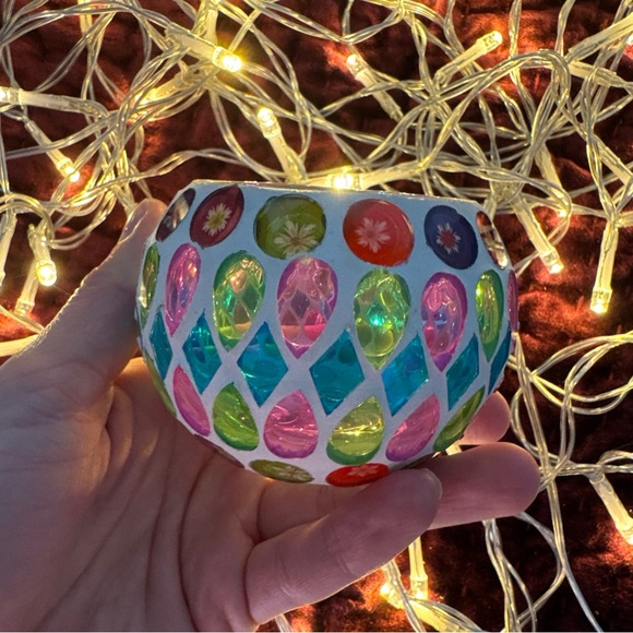 Colorful Mosaic Candle Holder - Picture 8 of 9